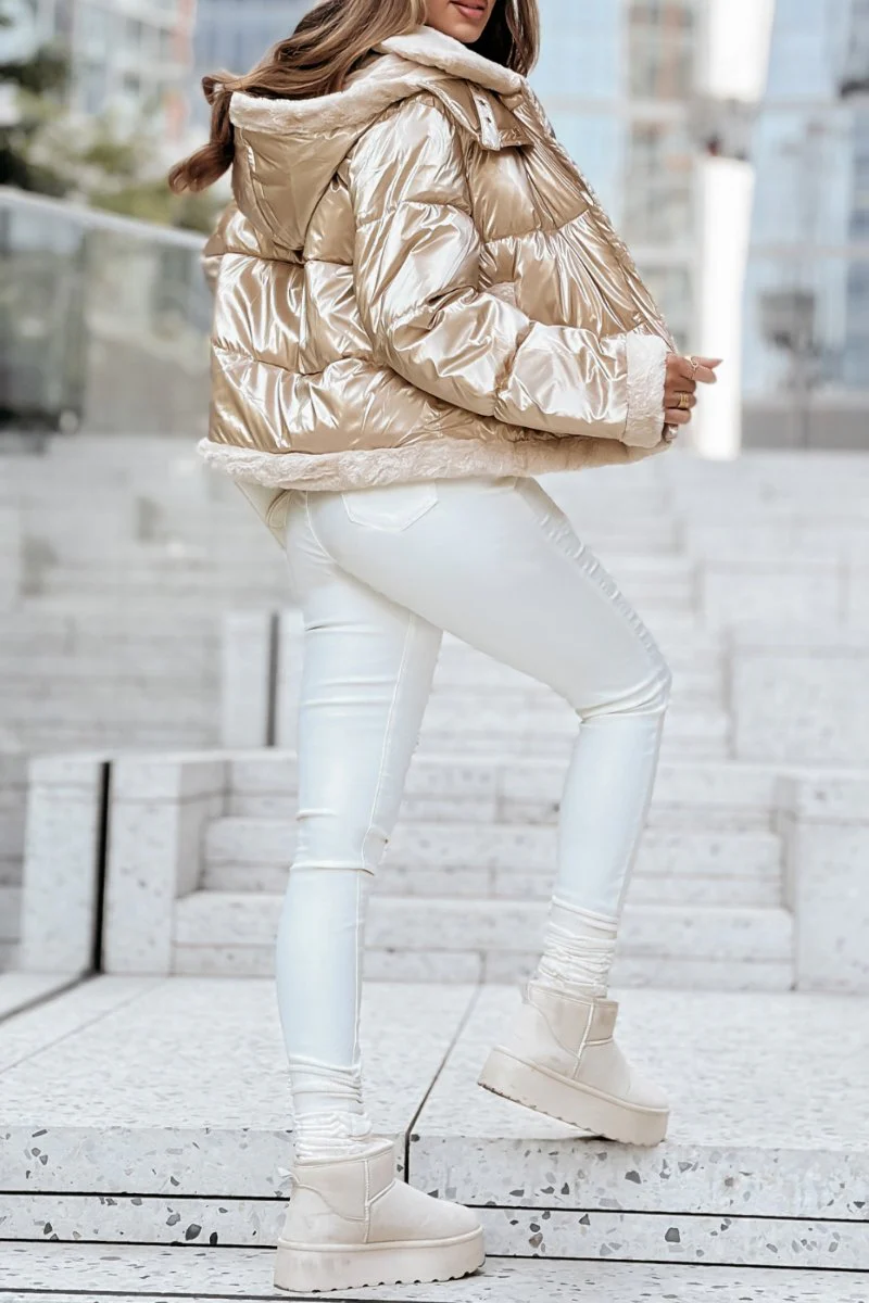 Women's Hooded Lapel Winter Fur Coat